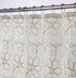 Tan and White Floral Embroider Shower Curtain